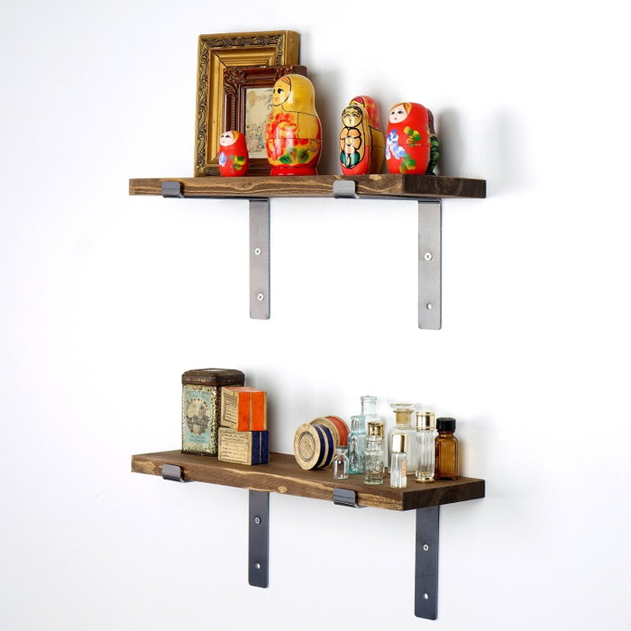 Hanah Home Lam003 Estantería Decorativa de Pared de Madera y Metal (2 Piezas) Hanah Home Lam003 Estantería Decorativa de Pared de Madera y Metal (2 Piezas)